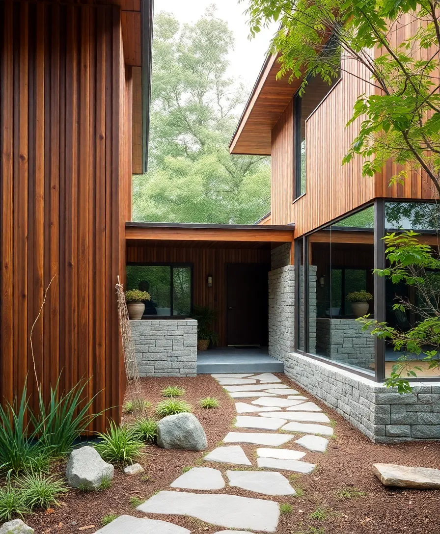 22 Mid Century Modern House Exteriors That Will Inspire Your Next Project! - 2. Emphasis on Natural Materials