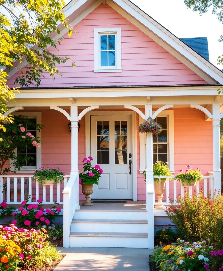 21 Modern Exterior House Colors That Will Transform Your Home Into a Showstopper! - 9. Soft Blush Pink