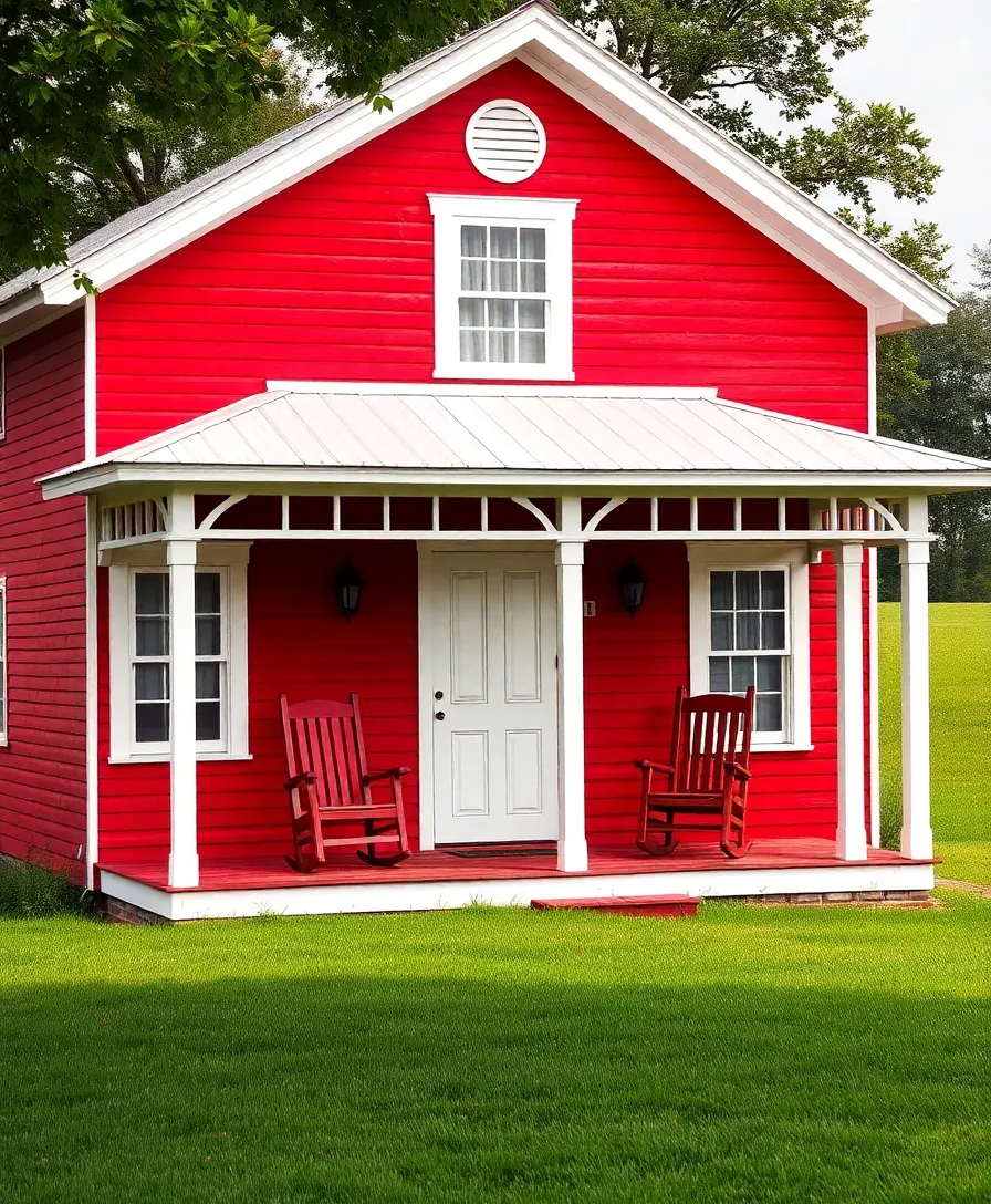 21 Modern Exterior House Colors That Will Transform Your Home Into a Showstopper! - 20. Bold Red