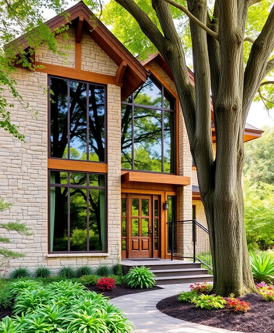 21 Jaw-Dropping Modern Exterior House Designs to Boost Your Curb Appeal Instantly! - 3. Nature-Inspired Designs