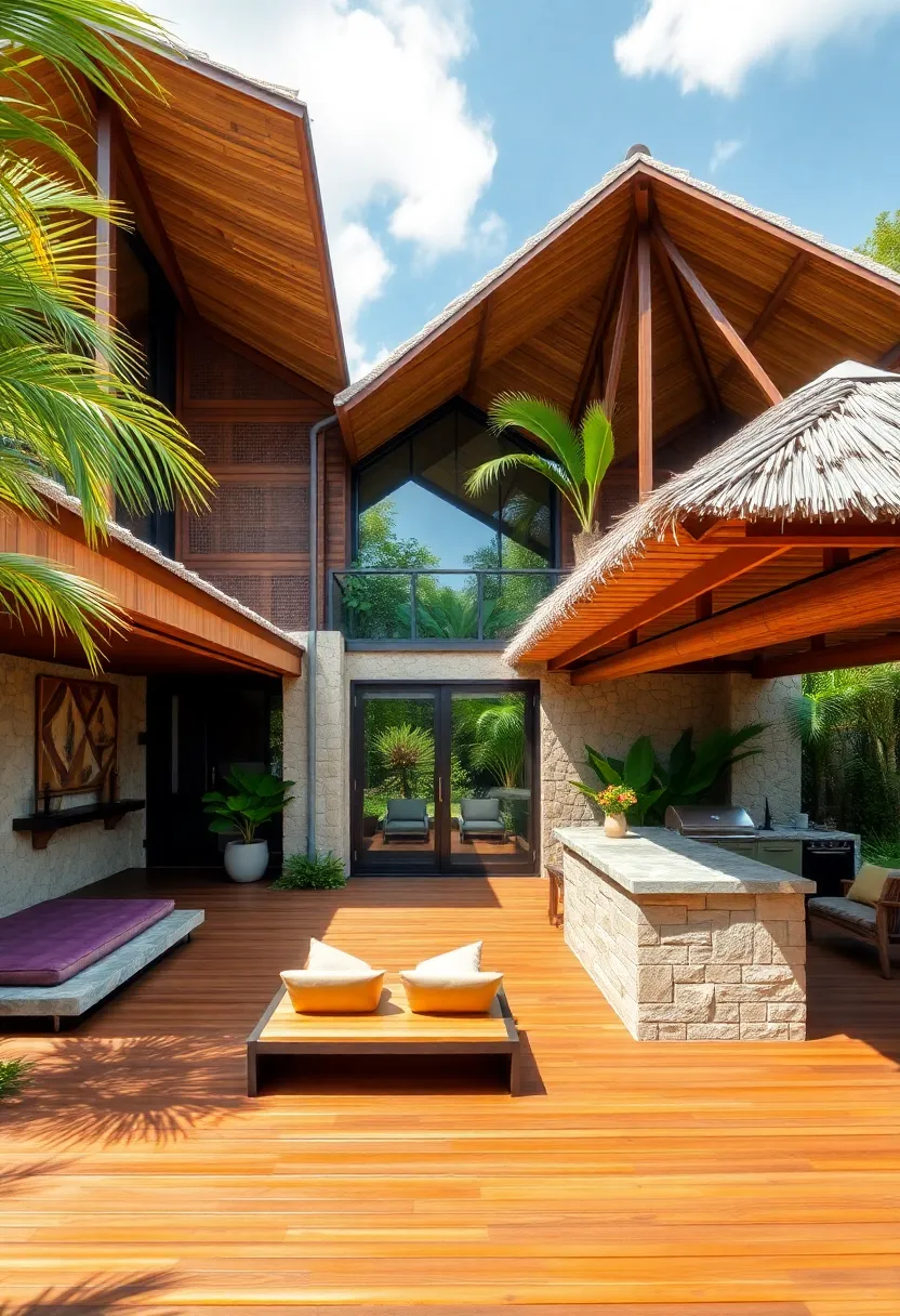 22 Modern House Exterior Designs That Will Make You the Envy of the Neighborhood! - 9. Tropical Retreat