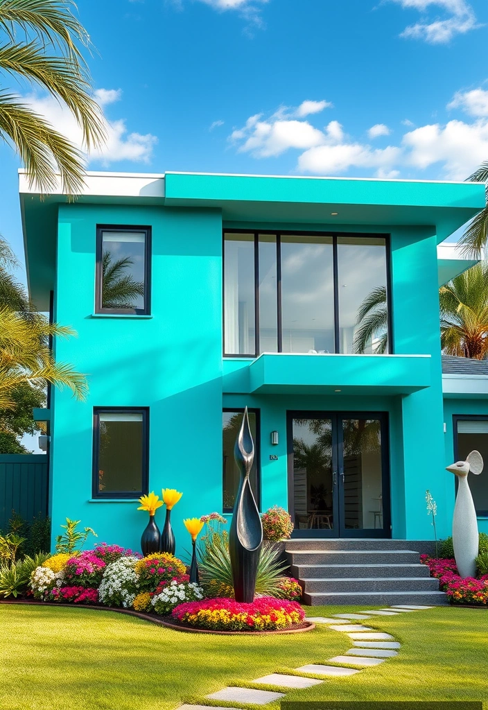 21 Exterior House Colors That Will Make Your Neighbors Jealous (You Won't Believe #15!) - 15. Radiant Teal (You Won't Believe #15!)