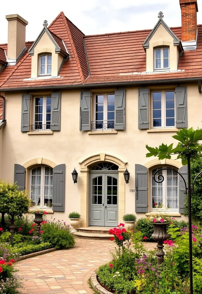 21 Stunning House Exterior Designs That Will Make Your Neighbors Jealous! - 19. French Country Elegance
